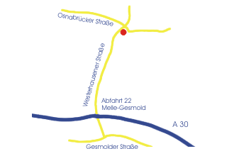 Die Autobahnbfahrt führt Sie direkt auf die Westerhausener Straße.